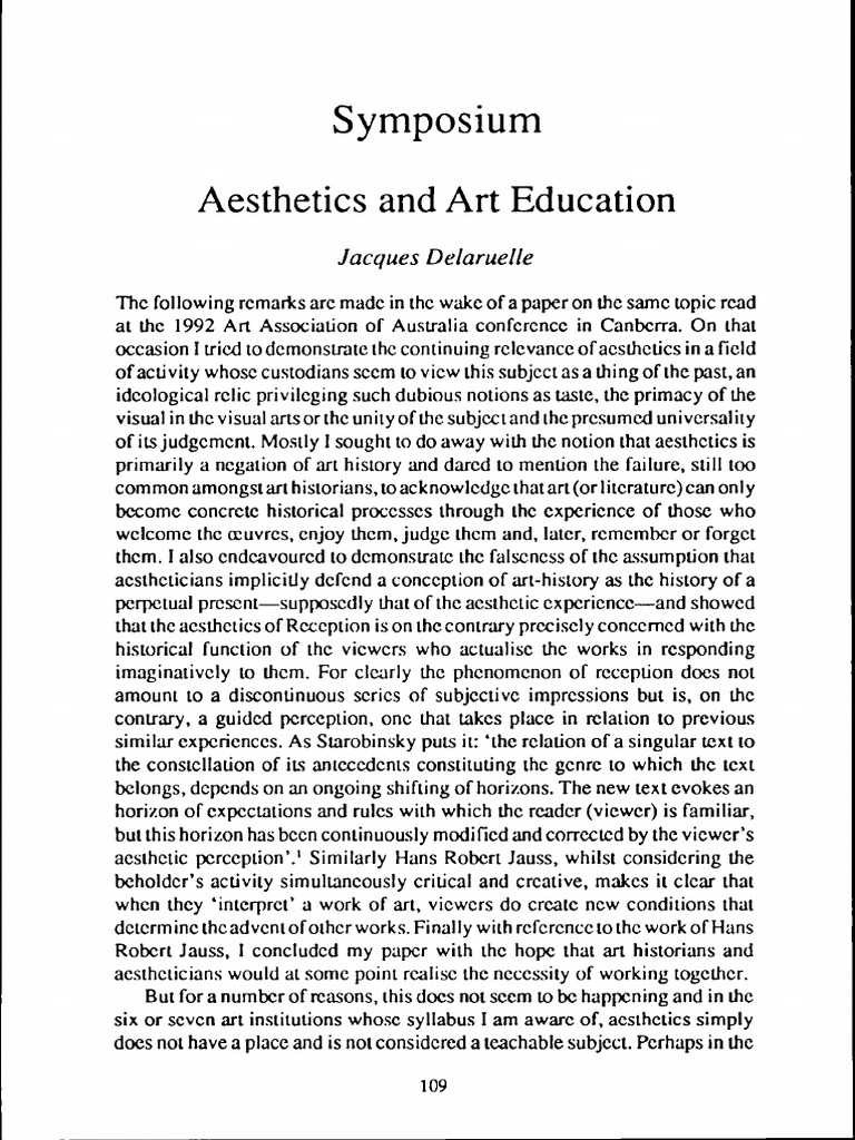 Aesthetics and Art Education | PDF | The Arts | Liberal Arts Education