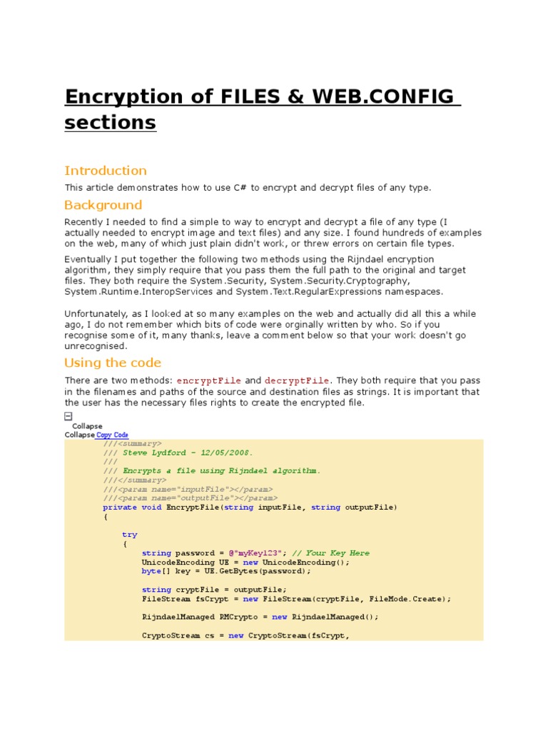 Rijndael Encryption in C# Examples | PDF | Public Key Cryptography ...