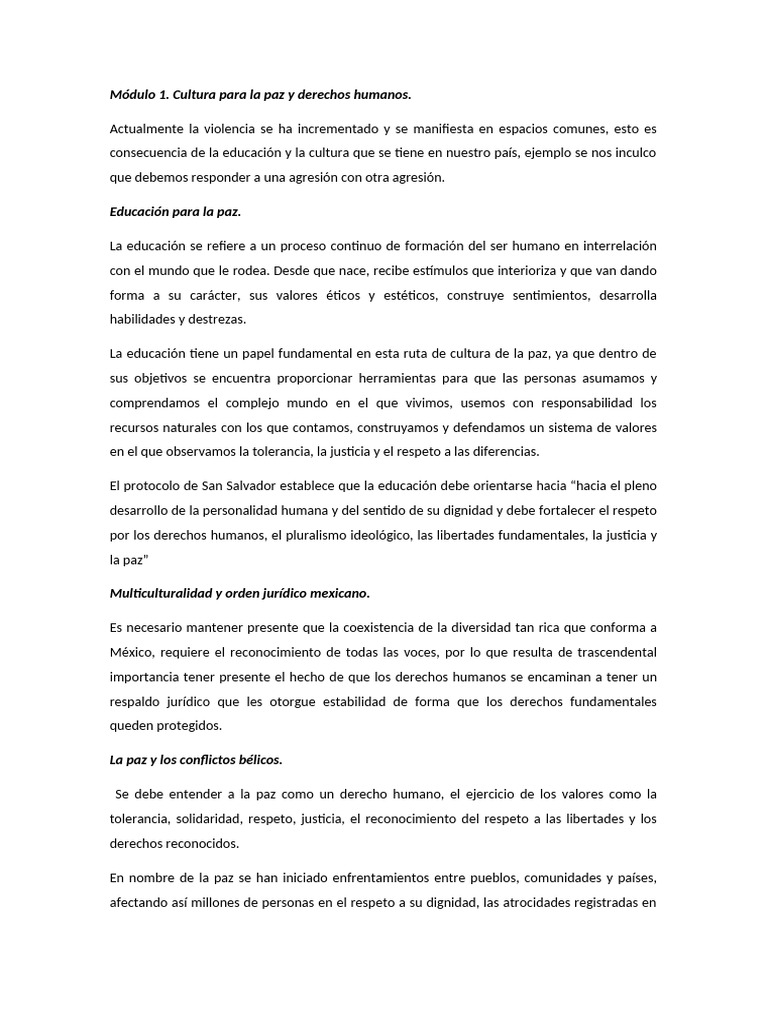 Educación para la Paz y Derechos Humanos | PDF | Derechos humanos | Paz