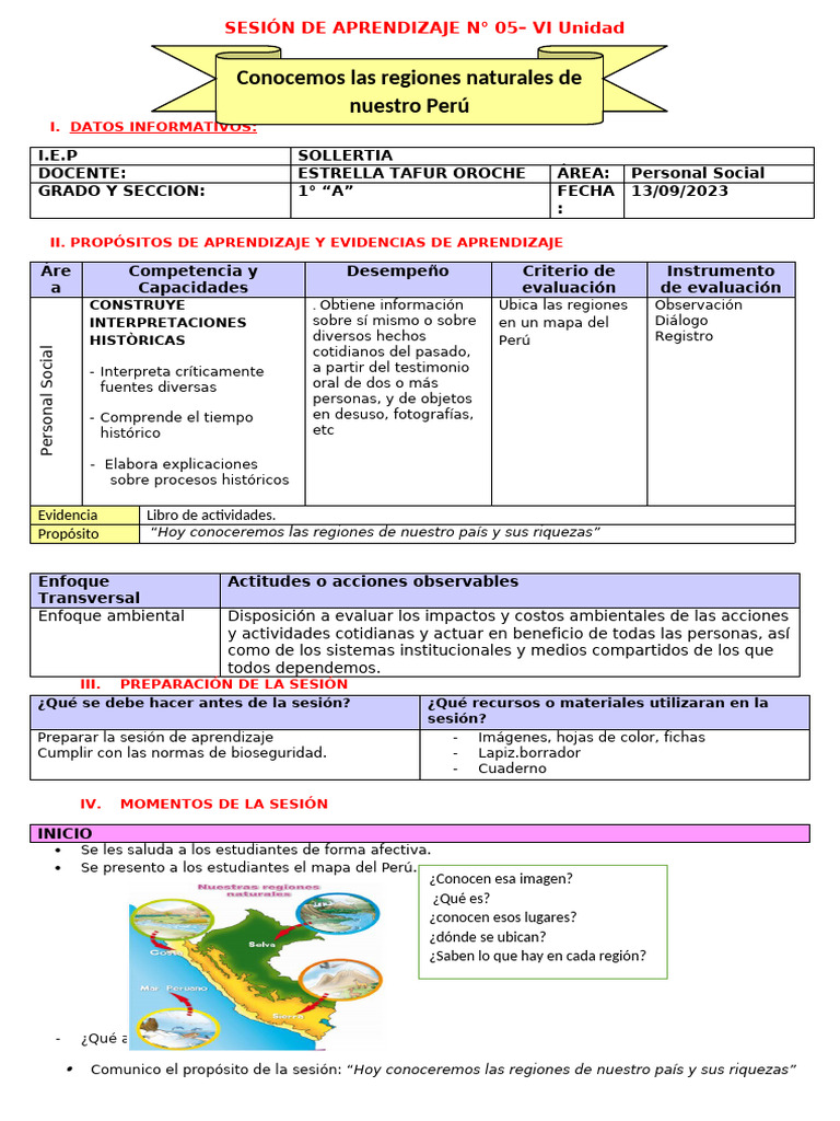 Sesión de Miercoles 14 - 09 | PDF | Aprendizaje | Evaluación