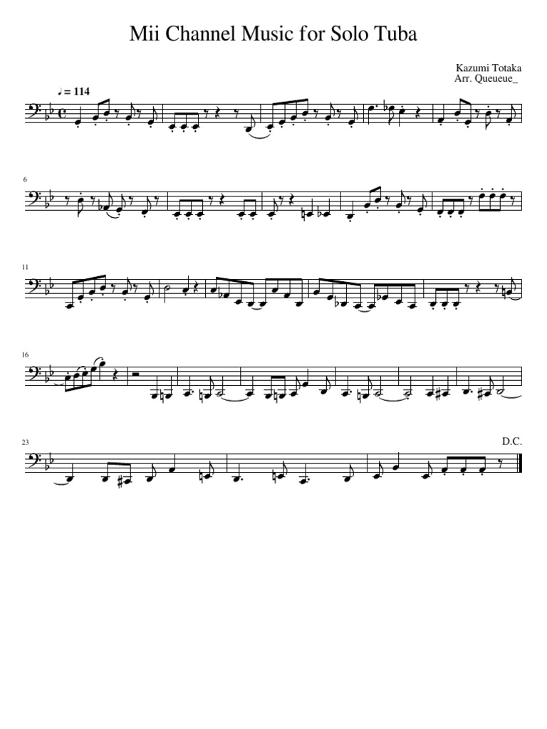 Mii Channel Music For Tuba Solo Pdf