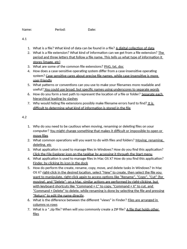 4.1+and+4.2+Questions Copy | PDF | Computer File | Filename