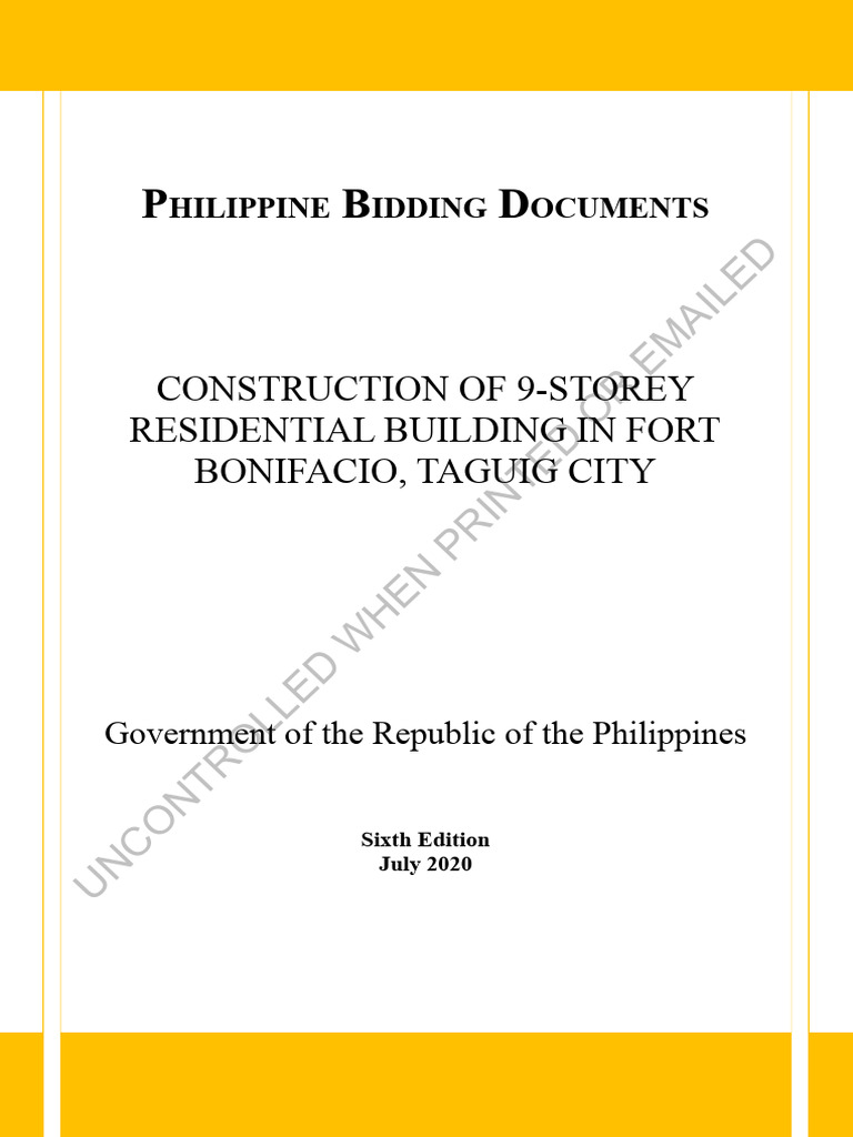 Philippine Bidding Documents for 9-Storey Building | PDF ...