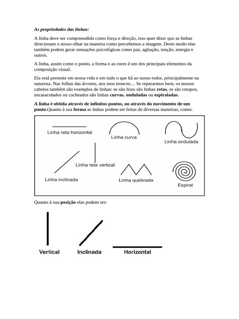 Tipos de Linha Artes | PDF