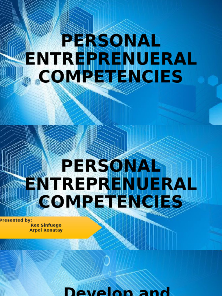 Personal Entrepreneurial Competencies | PDF | Entrepreneurship ...