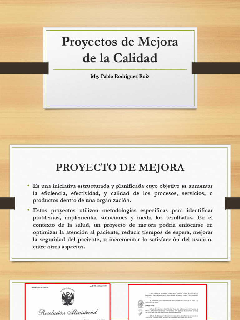 CLASE #7 Proyectos de Mejora de La Calidad | PDF | Seguridad del ...