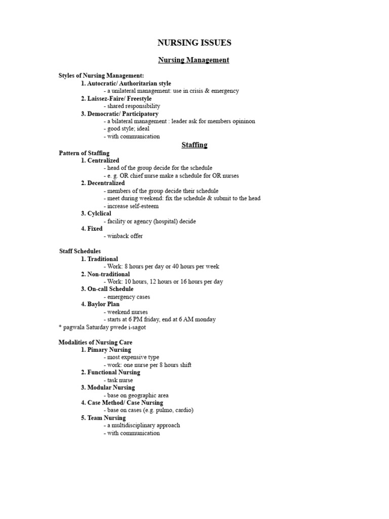 Nursing Management and Staffing Strategies | PDF | Informed Consent ...
