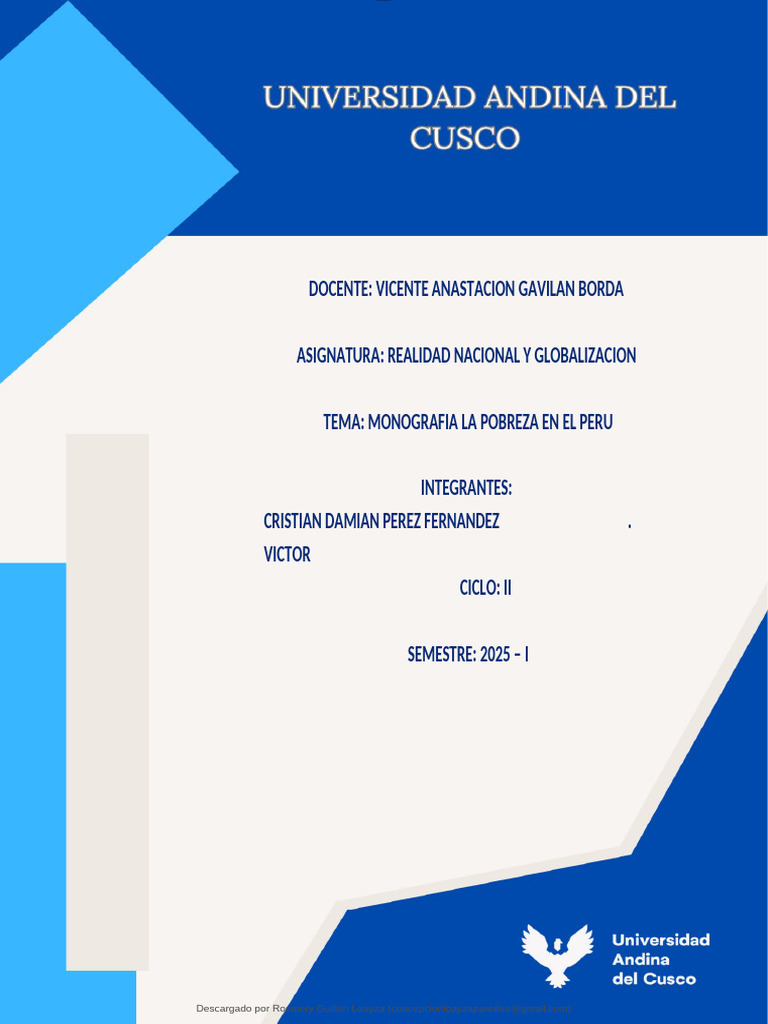 Pobreza en Perú: Causas y Soluciones | PDF | Pobreza | Pobreza e indigencia