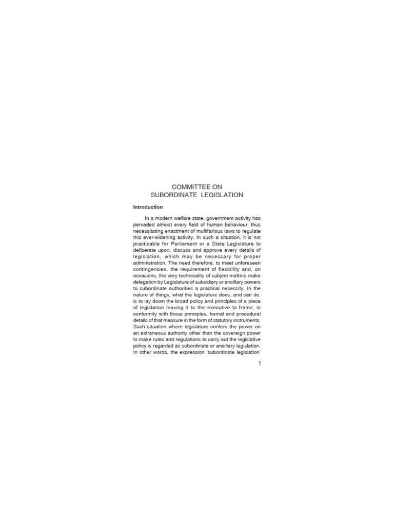 Committee on Subordinate Legislation | PDF | Committee | Governance