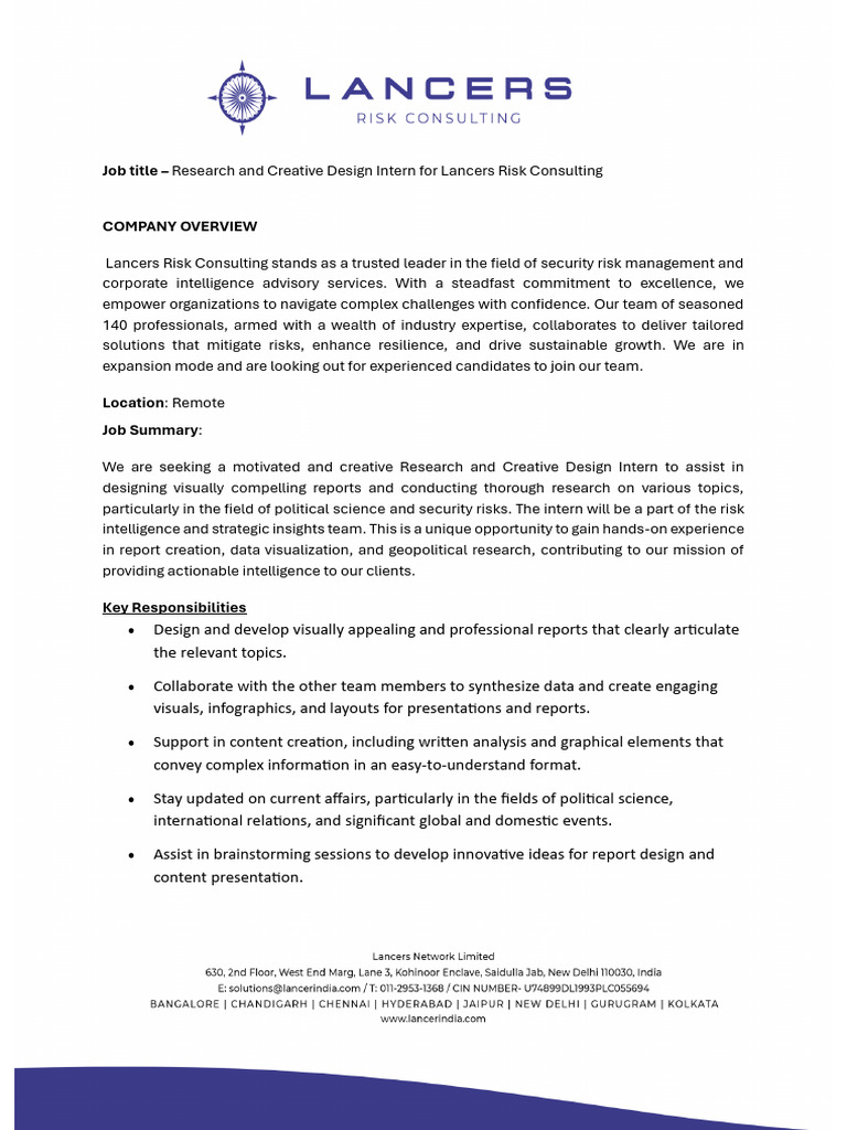 JD Research and Creative Design Intern (Ashoka) | PDF | Graphic Design ...