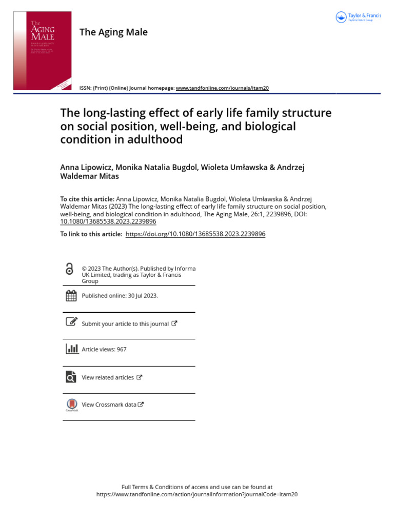 The Long-Lasting Effect of Early Life Family Structure On Social ...