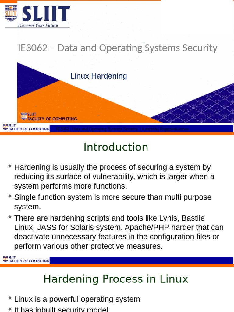 Linux Hardening Techniques Overview | PDF | Password | Utility Software