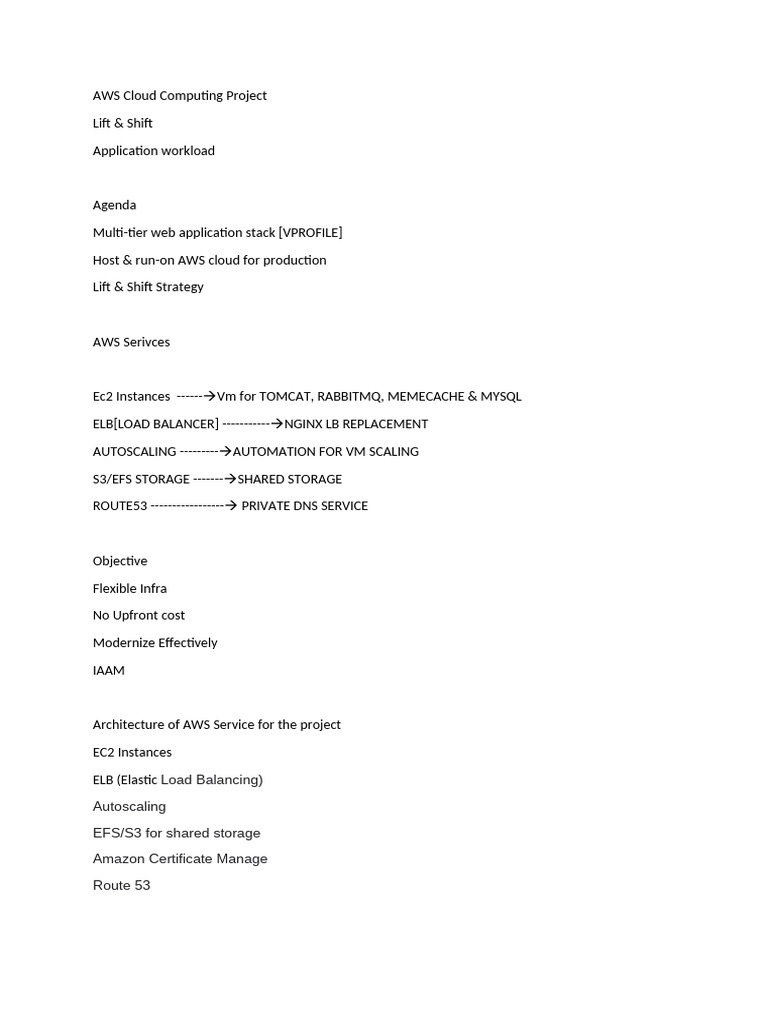 AWS Lift & Shift Project Overview | PDF | Amazon Web Services | Cyberspace