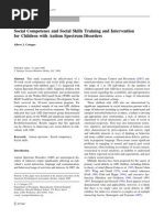 Social Competence and Social Skills Training and Intervention For Children With Autism Spectrum Disorders