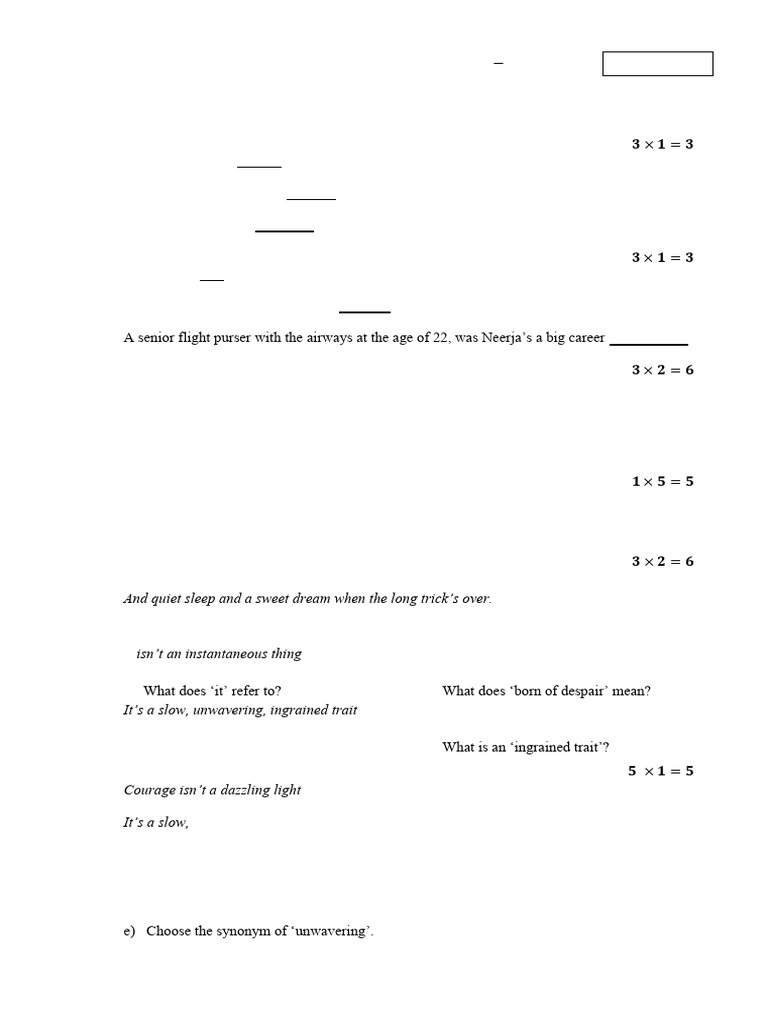 7th Class English SA1 Exam Paper 2024 | PDF | Linguistics | Grammar