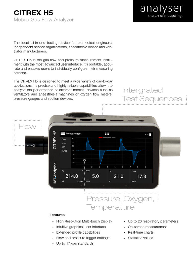 CITREX H5: Advanced Gas Flow Analyzer | PDF