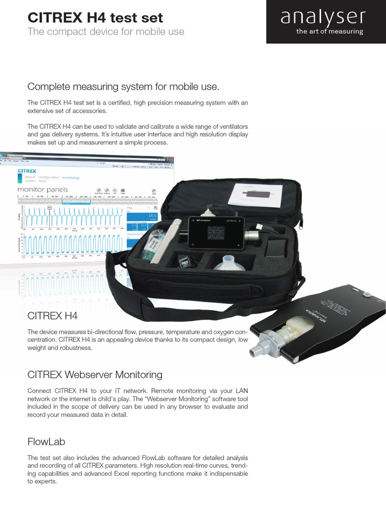 Citrex H4 Testset Flyer EN | PDF | Pressure Measurement | Sensor