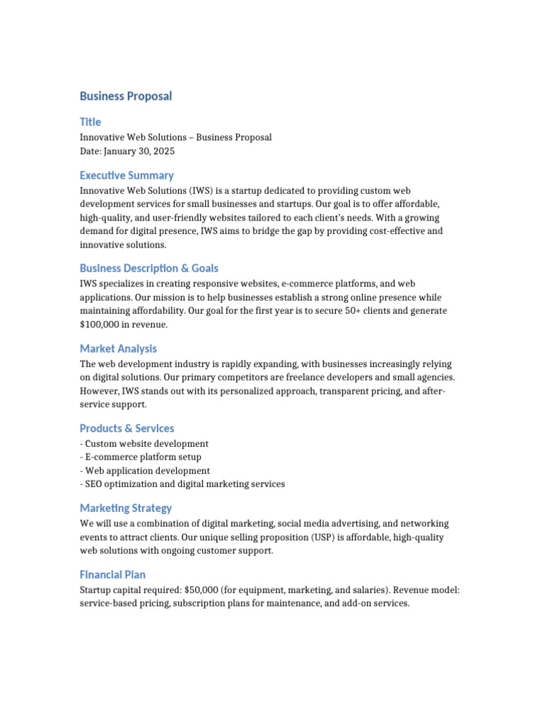 Affordable Web Development Proposal | PDF