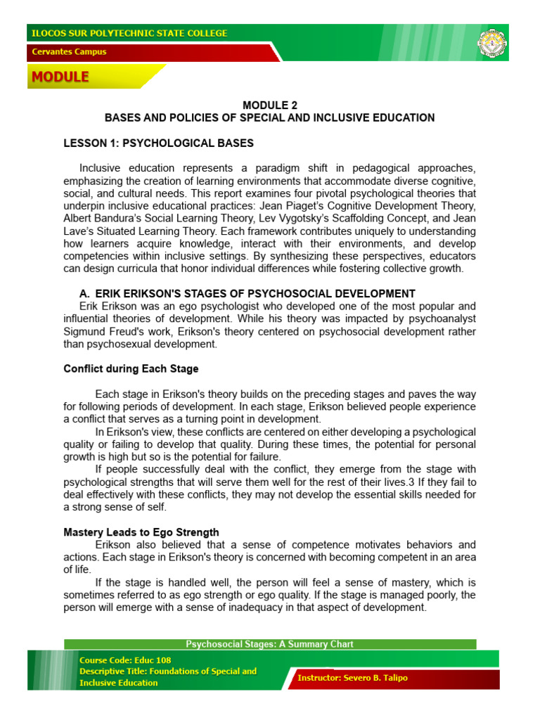 Foundations of Inclusive Education | PDF | Cognition | Psychological ...