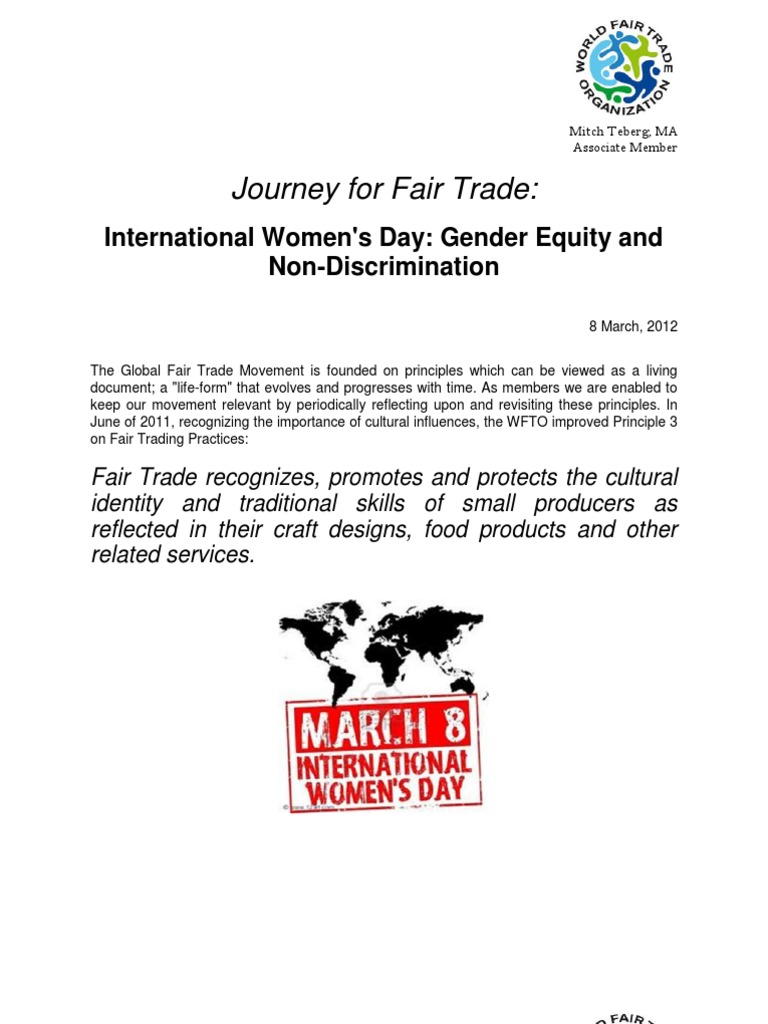 International Women's Day - Gender Equity and Non-Discrimination | PDF ...
