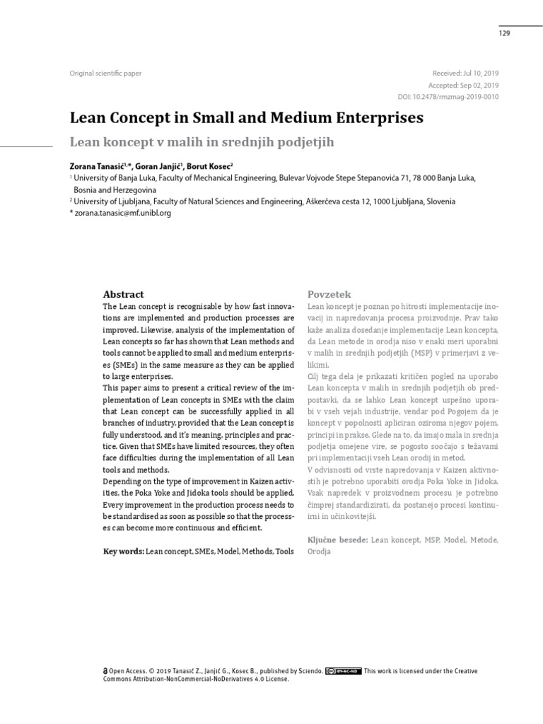 10.2478 - Rmzmag 2019 0010 | PDF | Lean Manufacturing | Small And ...