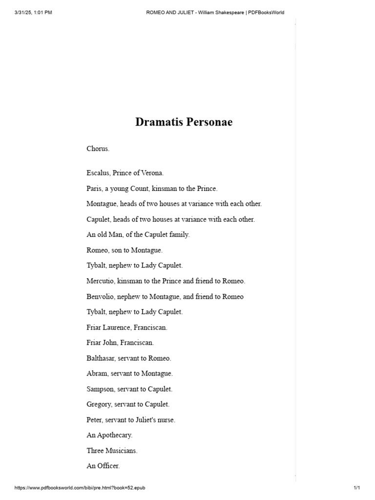 ROMEO AND JULIET - William Shakespeare - PDFBooksWorld | PDF