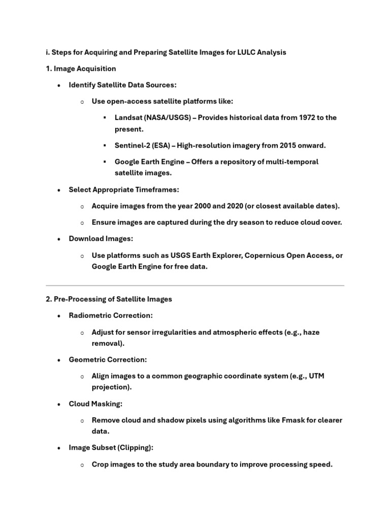 Satellite Image Processing for LULC Analysis | PDF | Remote Sensing ...