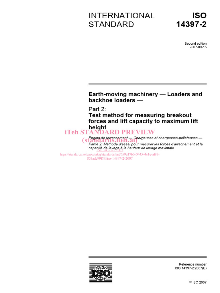 ISO 14397-2: Breakout Force Testing | PDF | International Organization ...