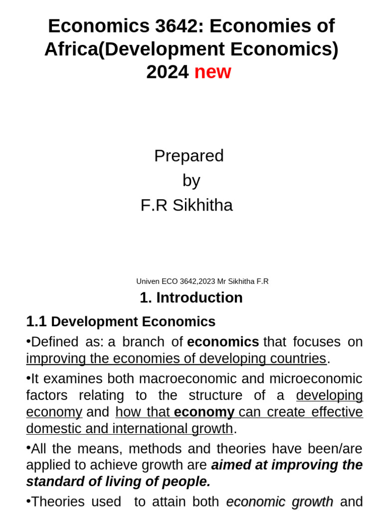 Development Economics in Africa 2024 | PDF | Economic Growth | Labour ...