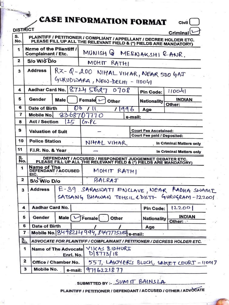 Munish Vs Mohit Rathi (125crpc) (1) - Optimized | PDF | Cost Of Living
