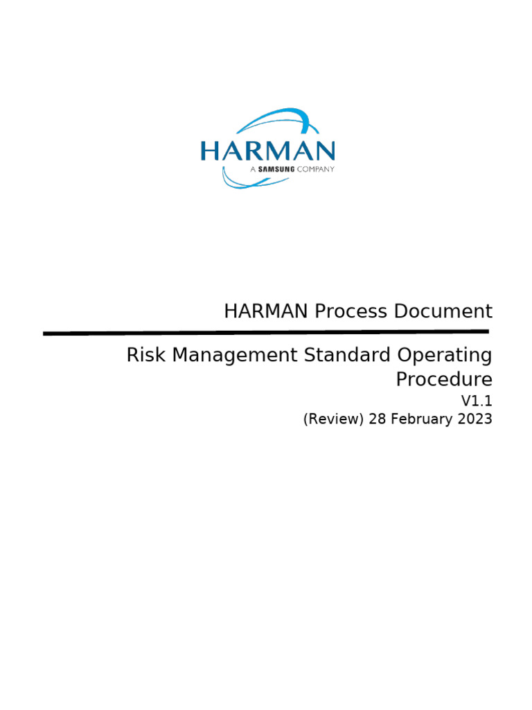 HARMAN Risk Management SOP Guide | PDF | Risk Management | Risk