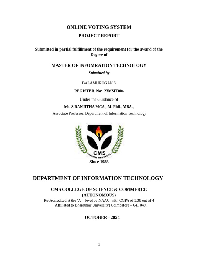 Online Voting System Project Report | PDF | Software Testing | Voting ...