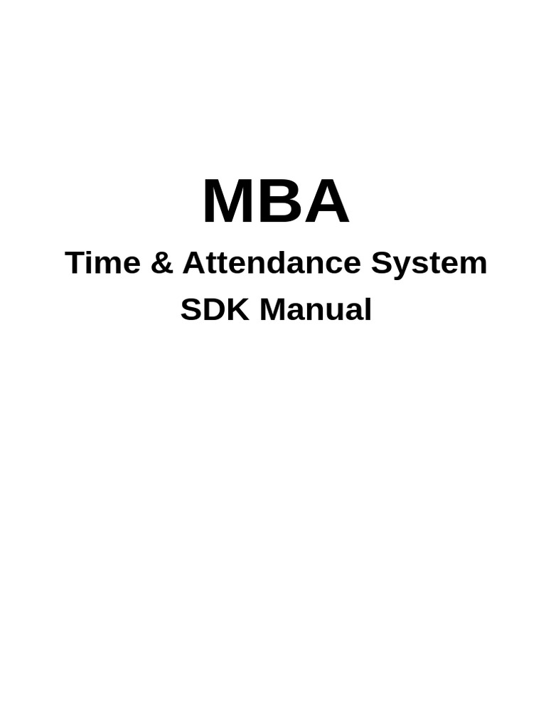 MBA Time & Attendance SDK Manual | PDF | Parameter (Computer ...