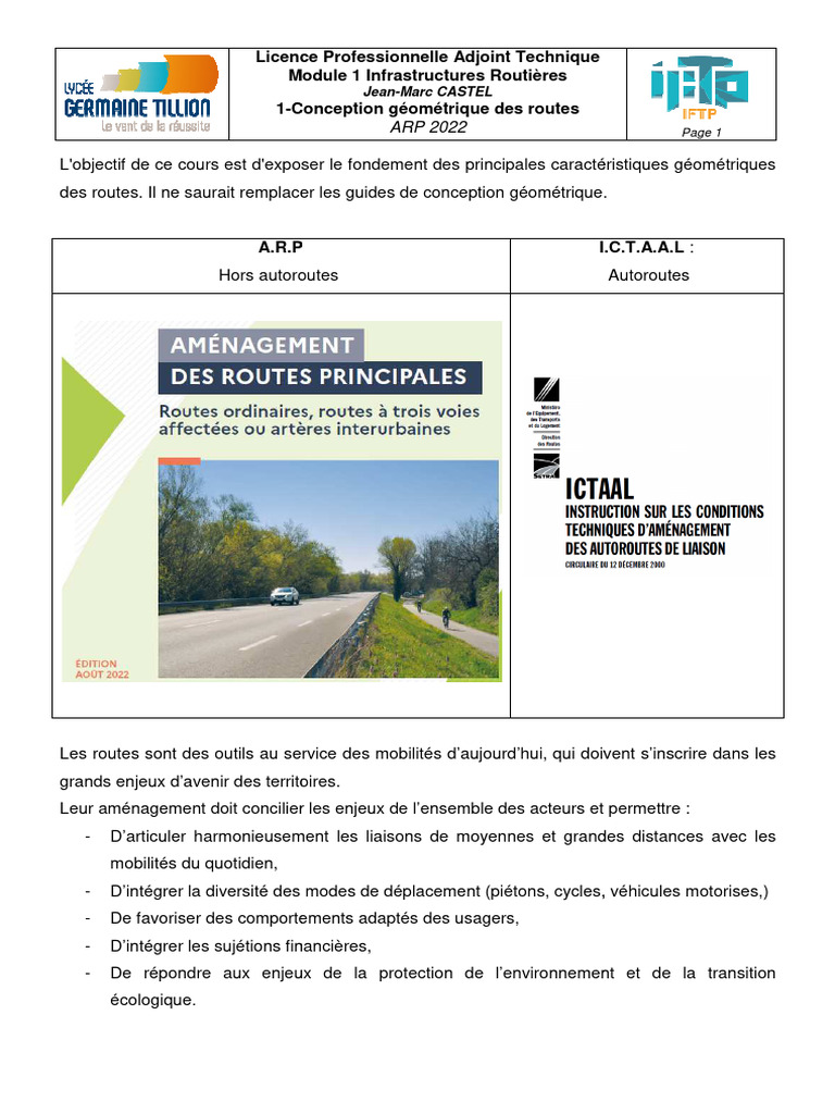 Conception des Routes : Guide ARP 2022 | PDF | Transport routier ...