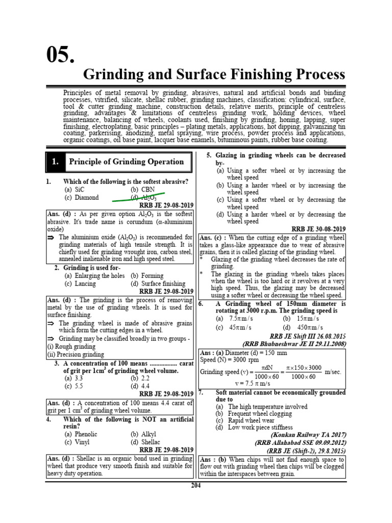 Grinding and Surface Finishing Techniques | PDF | Grinding (Abrasive ...