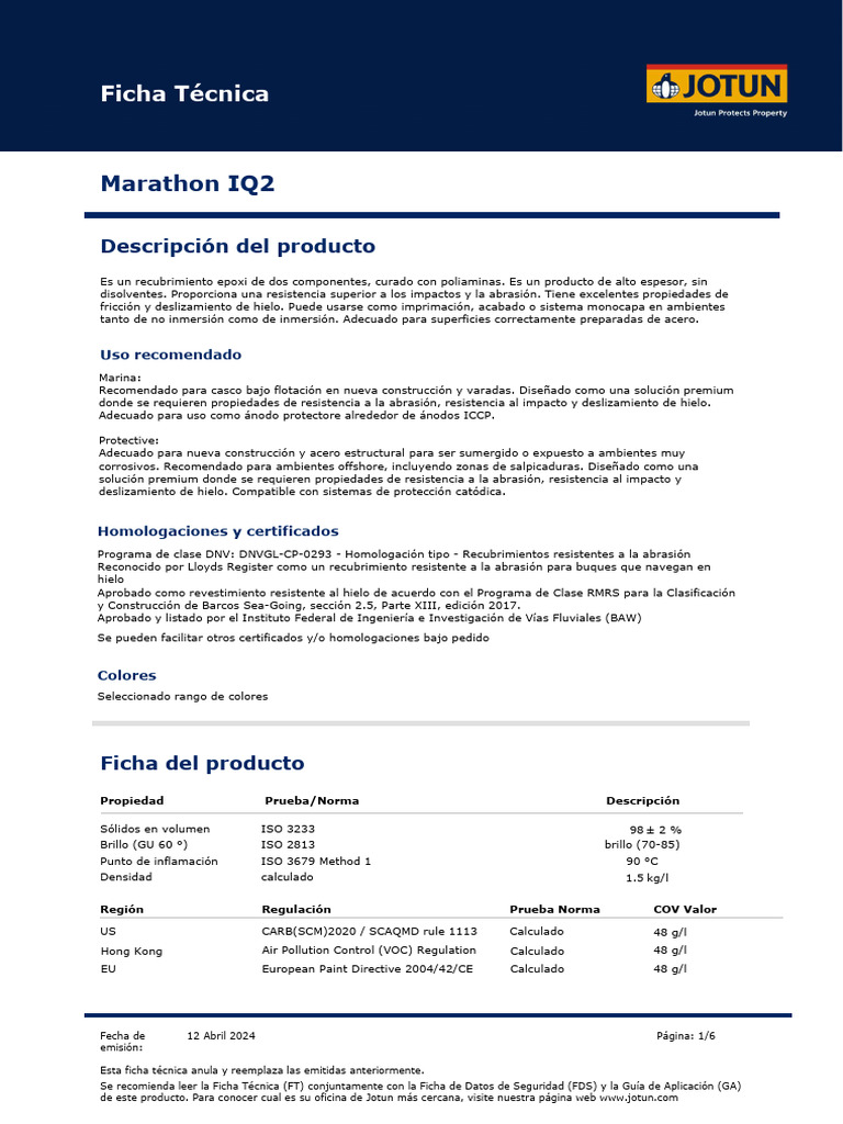 Recubrimiento Epoxi Marathon IQ2 | PDF | Pintar | Abrasivo
