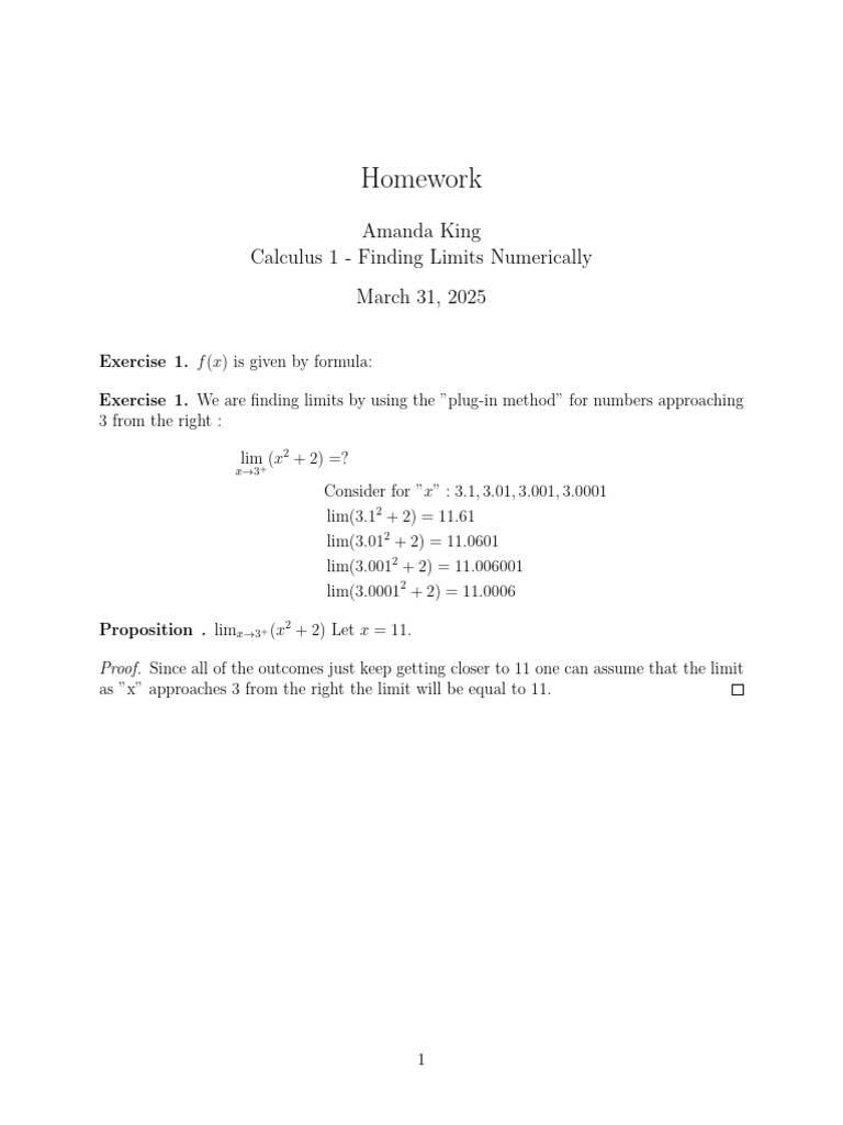 Calculus Limits: Plug-in Method Explained | PDF