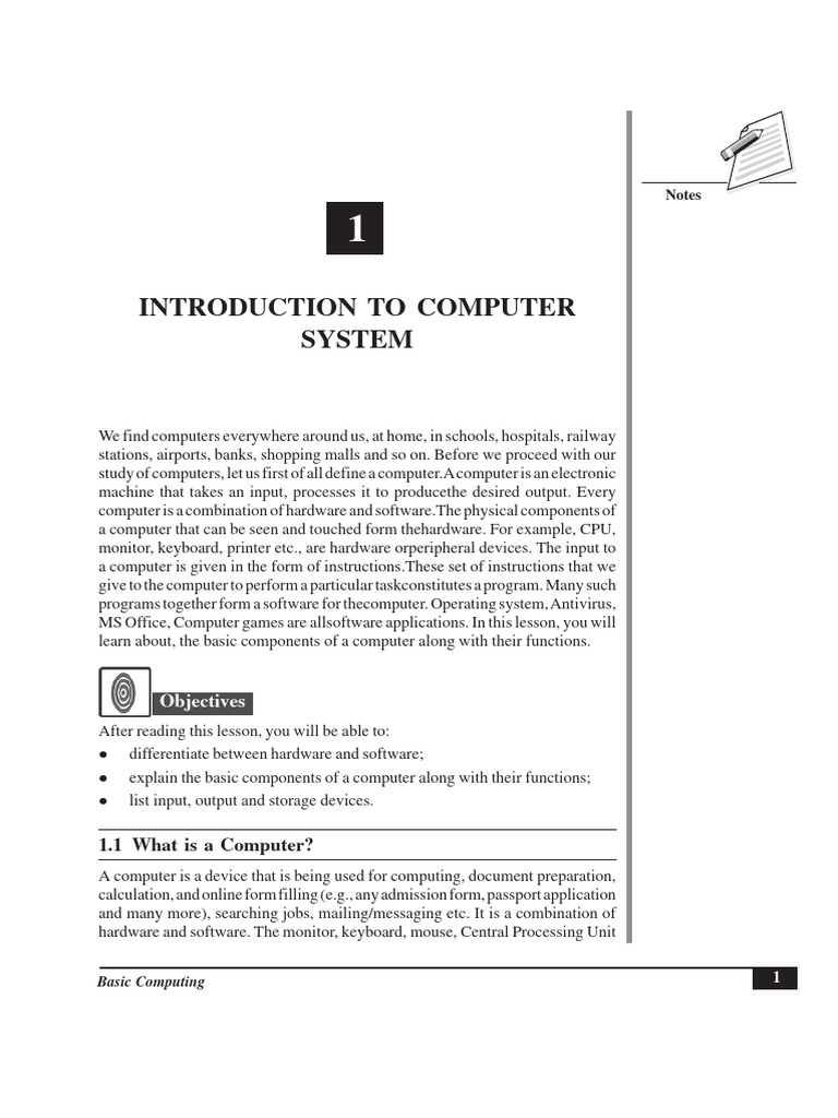 Introduction To Computer System | PDF | Computer Data Storage | Printer ...