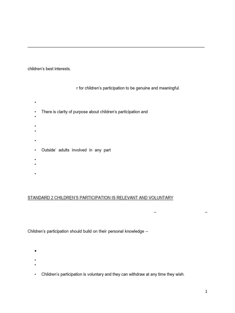 Child Participation Practice Standards | PDF | Evaluation | Child ...