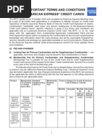 American Express Fees and Charges Overview | PDF | Credit Card | Fee
