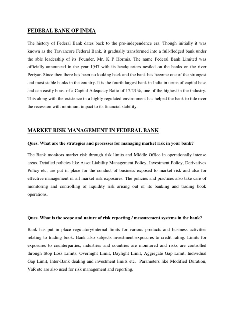 Market Risk MNGMNT in Fed | PDF | Asset Liability Management | Market ...