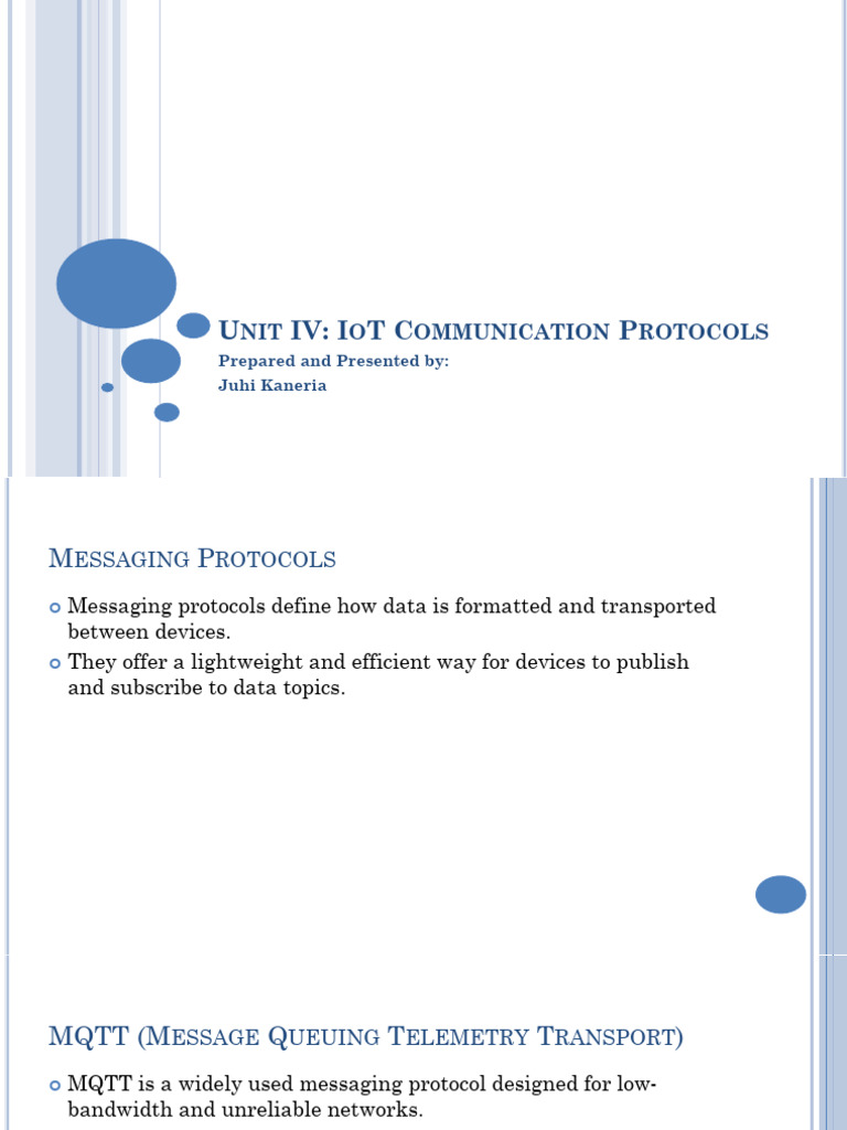 Unit IV IoT Communication Protocols | PDF | Network Topology ...