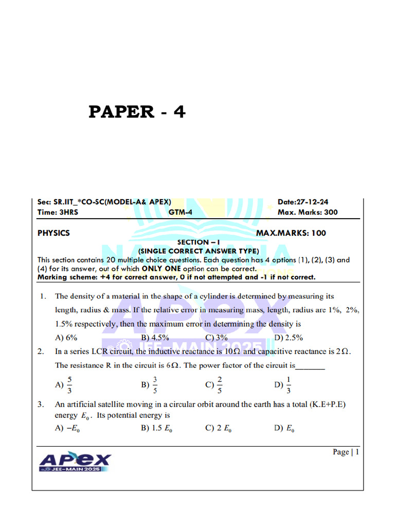 Phy - P4 - P-4 Sol - Merged | PDF
