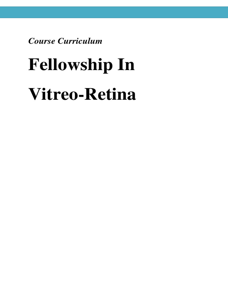 Vitreo-Retina Fellowship Curriculum Guide | PDF | Ophthalmology | Retina