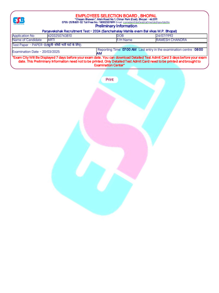 Employees Selection Board | PDF
