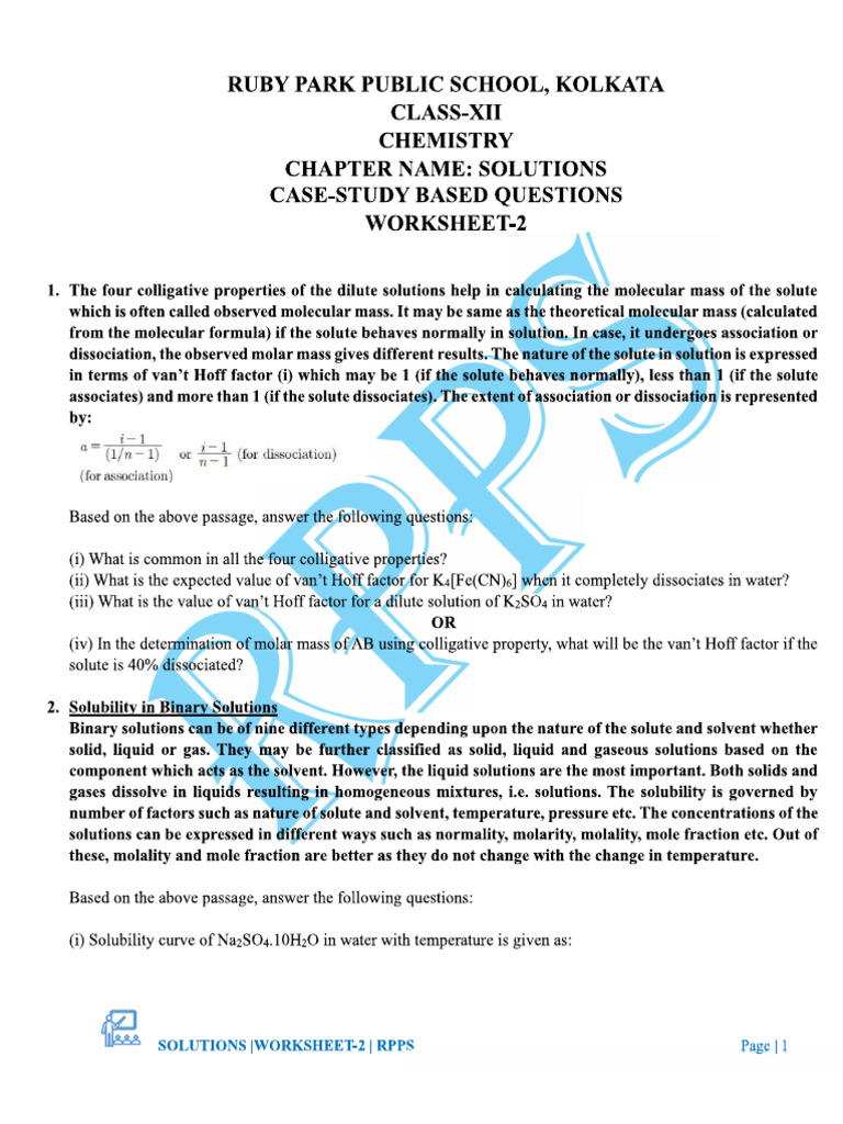 Solutions Worksheet-2 (2025-26) Print by Id | PDF