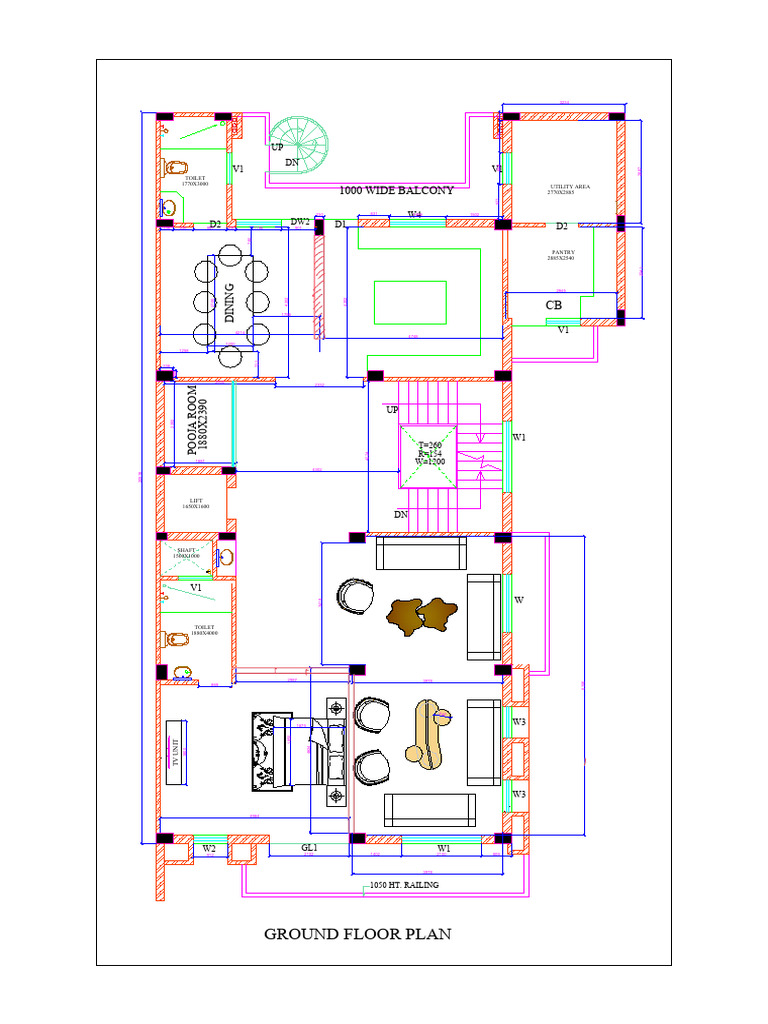 Ground Floor Plan Layout Design | PDF