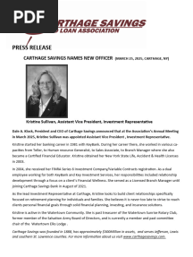 Carthage Savings names new officer