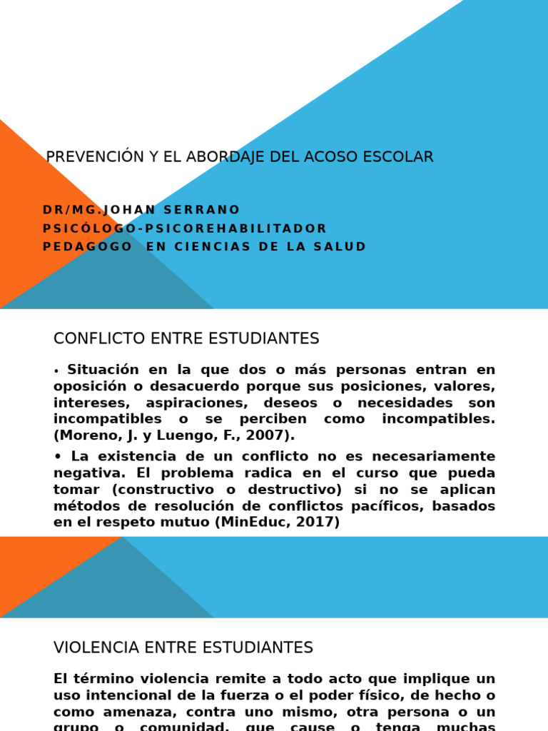 Prevención y El Abordaje Del Acoso Escolar | PDF | Violencia | Agresión