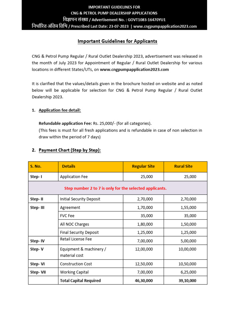CNG & Petrol Pump Dealership 2023 Guide | PDF